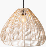 Mosella Rattan Pendant Light, Painted White