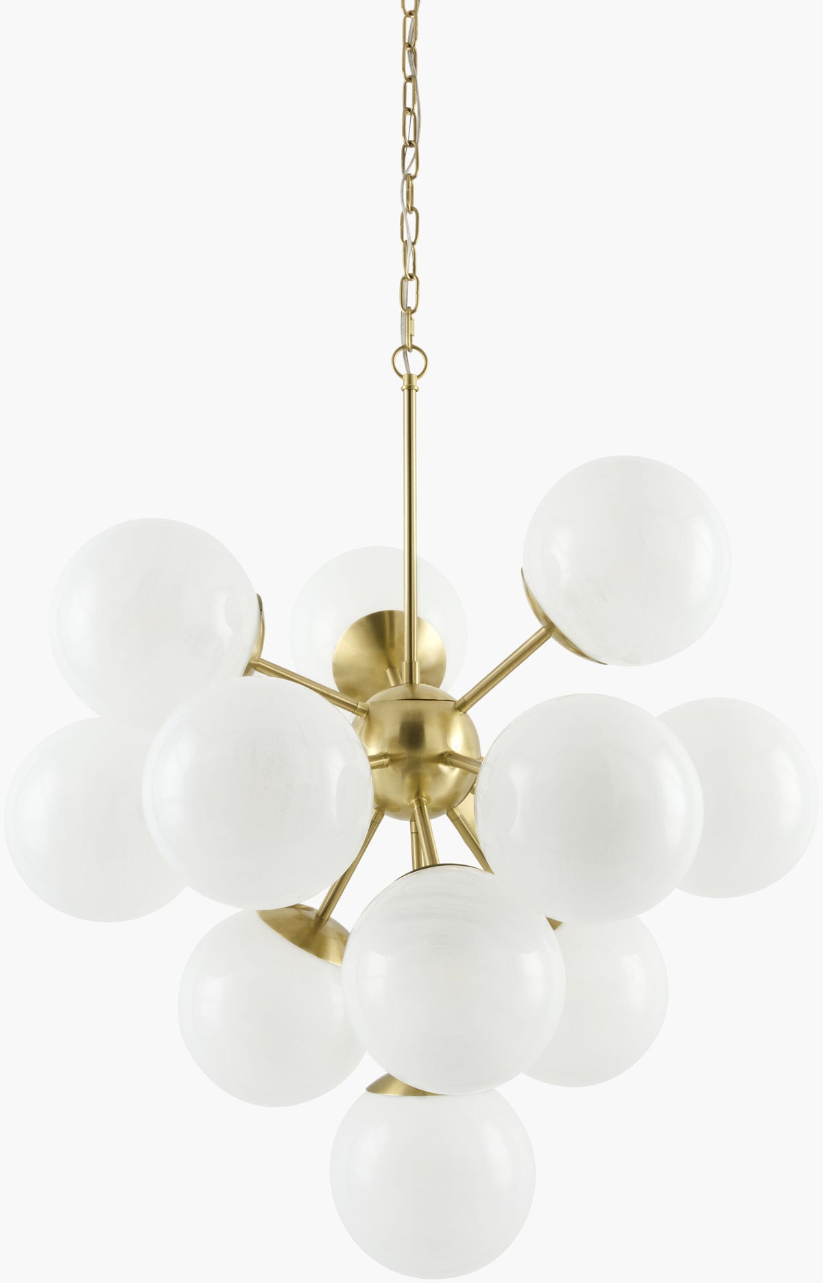 Marcelin Iron Chandelier, Plated Gold, Natural White