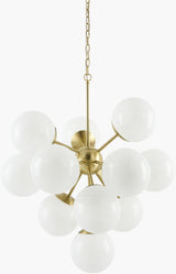 Marcelin Iron Chandelier, Plated Gold, Natural White