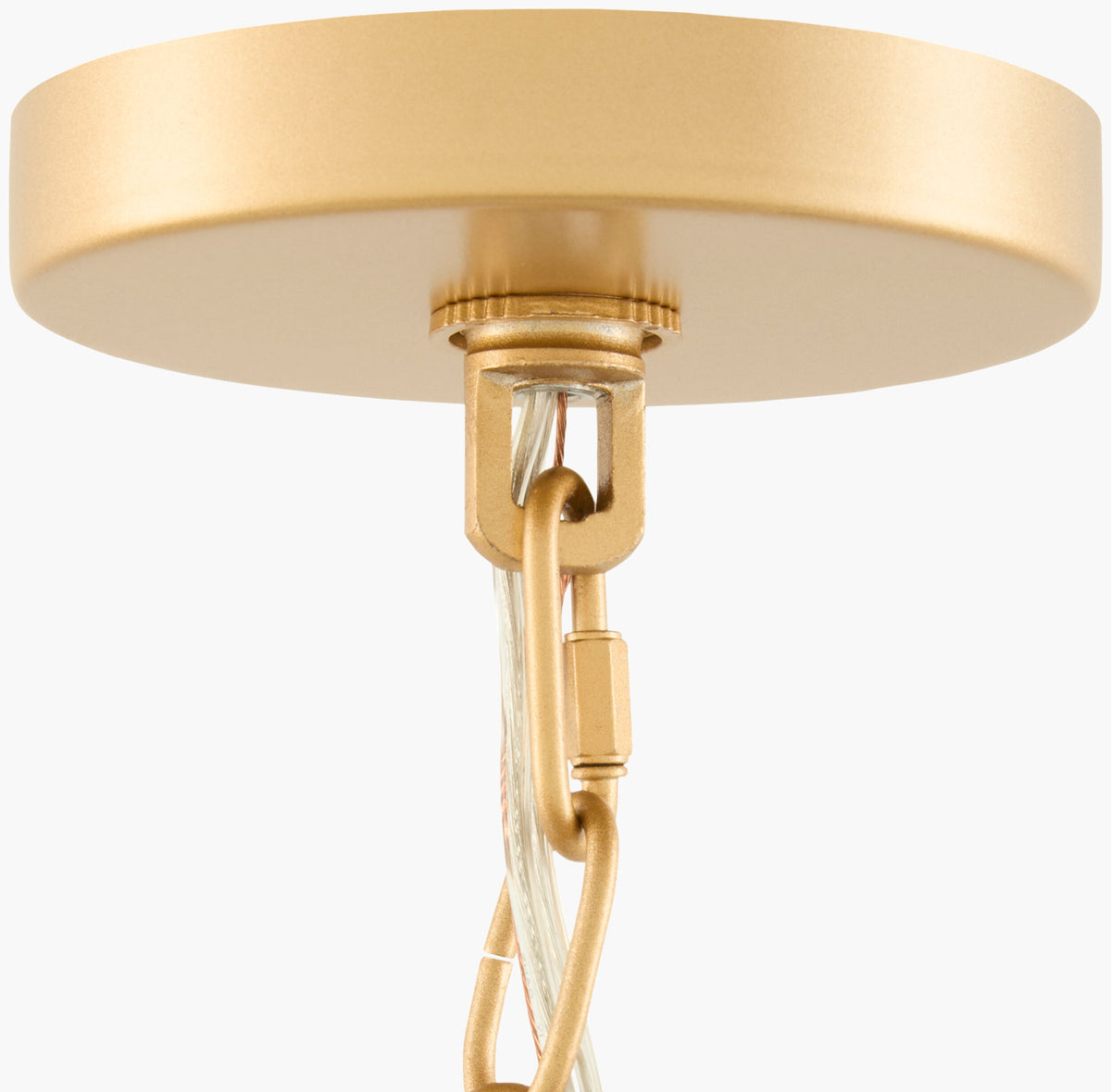 Marcelin Iron Chandelier, Plated Gold, Natural White