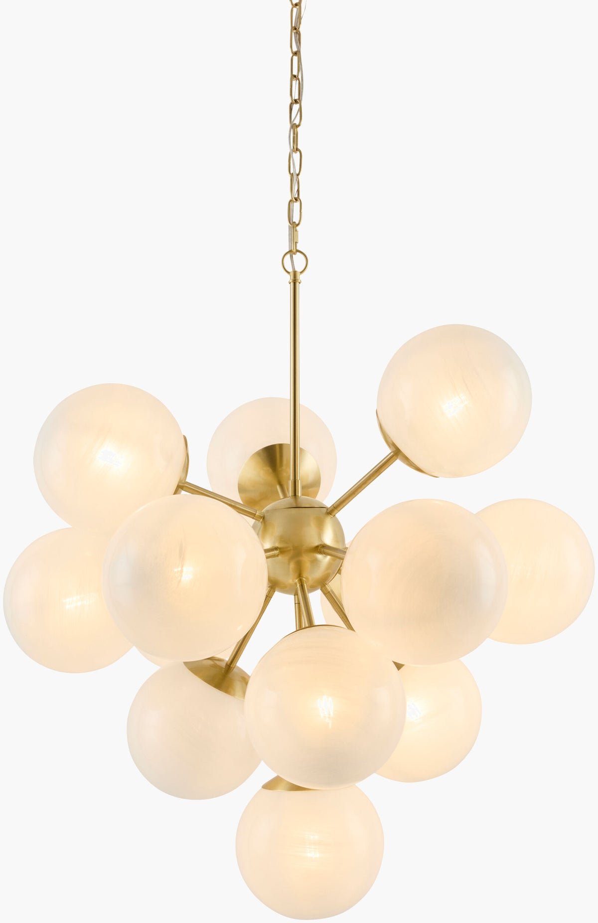 Marcelin Iron Chandelier, Plated Gold, Natural White
