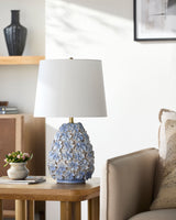 Marradi 22" Ceramic Table Lamp, Glazed Blue