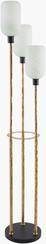 Mirasol 68" Rubber Wood Floor Lamp, Plated Metallic Gold