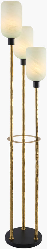 Mirasol 68" Rubber Wood Floor Lamp, Plated Metallic Gold