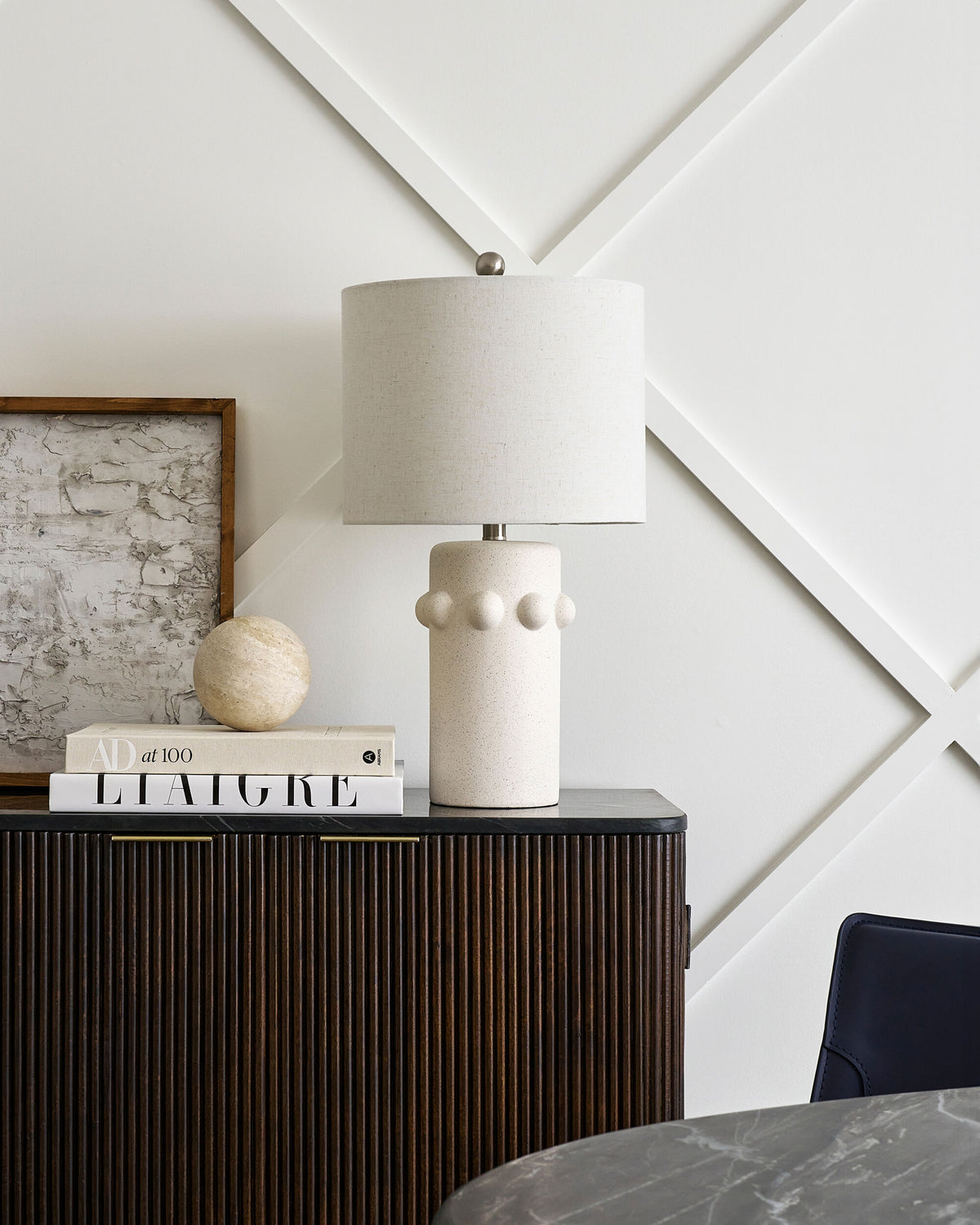 Massimo 24" Ceramic Table Lamp, Glazed Cream