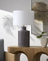 Brine Coast 29" Ceramic Table Lamp, Hand Painted Gray