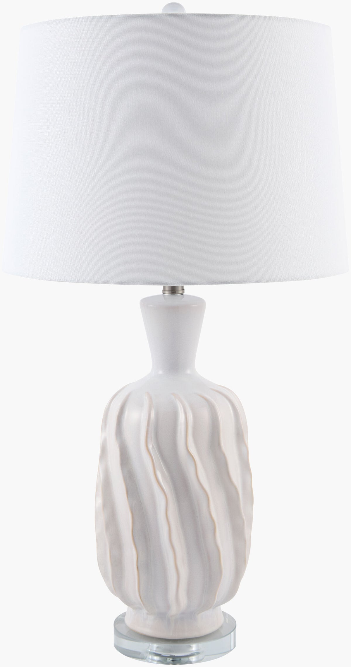 Coconut Breeze 30" Ceramic Table Lamp, Glazed White