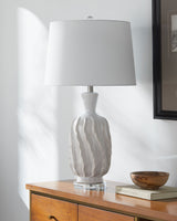 Coconut Breeze 30" Ceramic Table Lamp, Glazed White