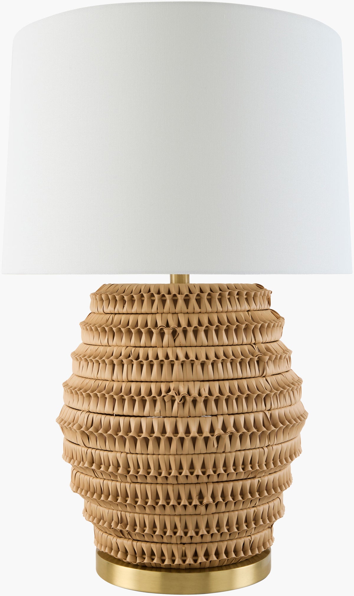 Island Ridges 26" Rattan Table Lamp, Natural Wheat
