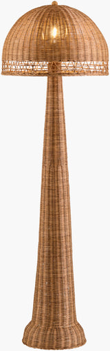 Lighthouse Bay 59" Rattan Floor Lamp, Painted Wheat