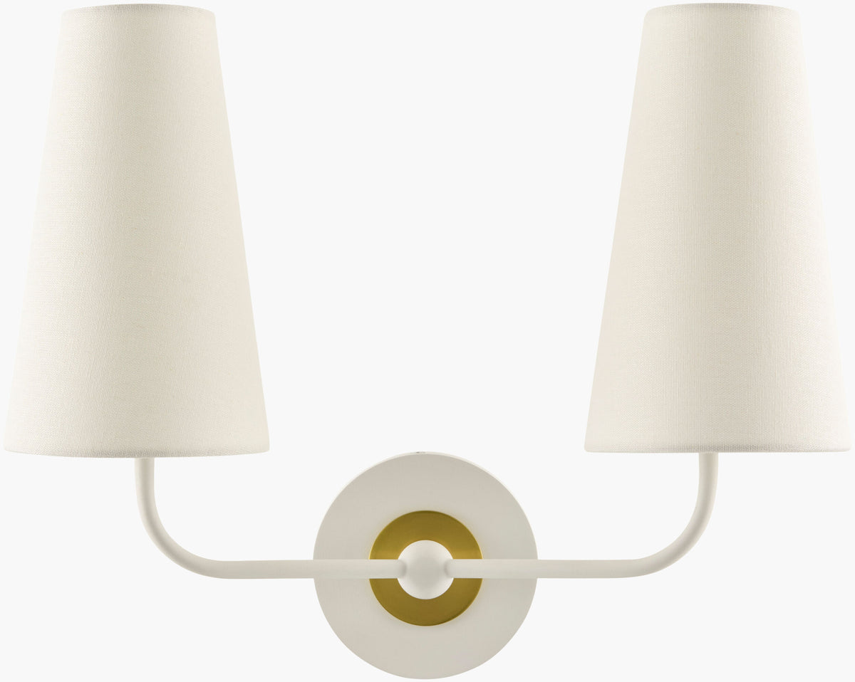 Luminara Bay 13" Iron Wall Sconce, Electroplated White