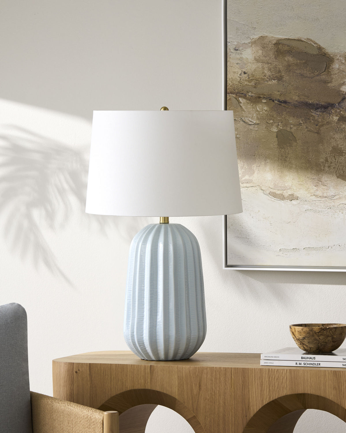 Laguna Sun 28" Ceramic Table Lamp, Glazed Blue