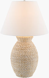 Paradise Bay 29" Rattan Table Lamp, Painted White