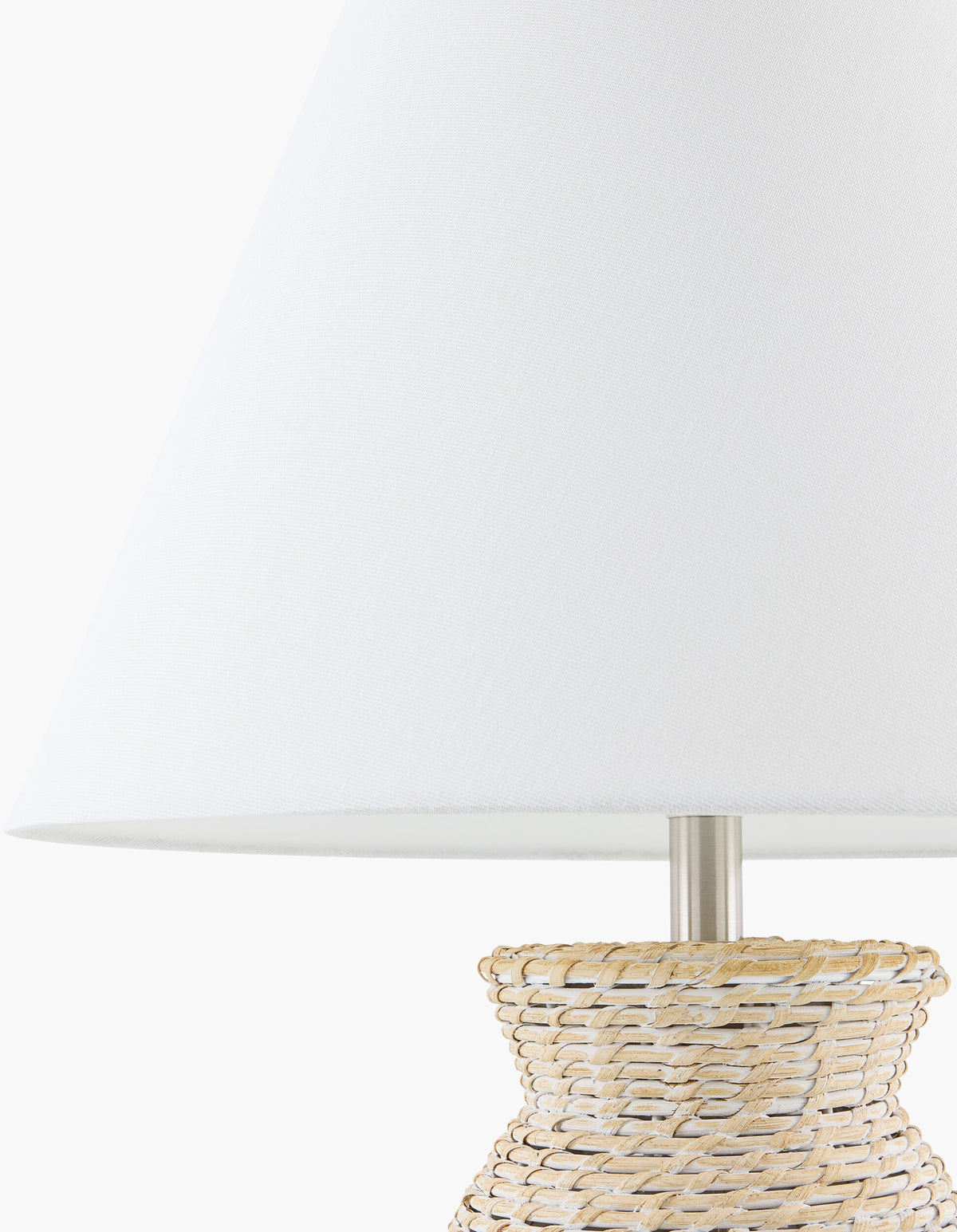 Paradise Bay 29" Rattan Table Lamp, Painted White