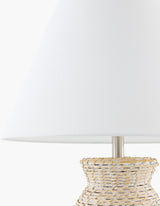 Paradise Bay 29" Rattan Table Lamp, Painted White