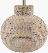 Paradise Bay 24" Rattan Table Lamp, Painted White