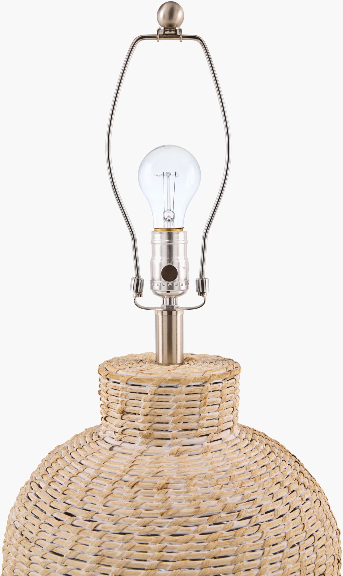 Paradise Bay 24" Rattan Table Lamp, Painted White