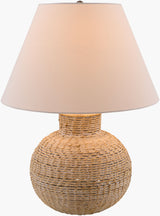 Paradise Bay 24" Rattan Table Lamp, Painted White