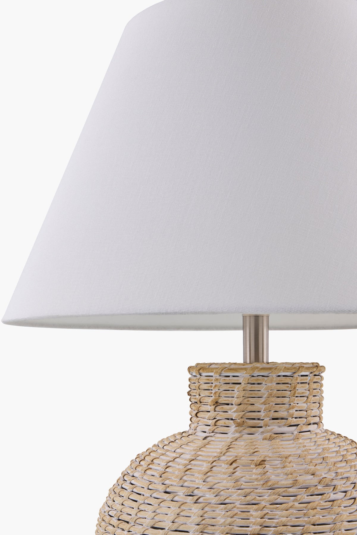 Paradise Bay 24" Rattan Table Lamp, Painted White