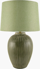 Sea Haven 29" Ceramic Table Lamp, Hand Painted Green