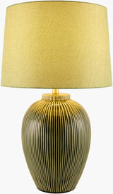 Sea Haven 29" Ceramic Table Lamp, Hand Painted Green