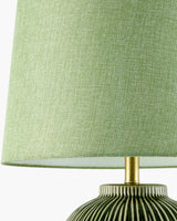 Sea Haven 29" Ceramic Table Lamp, Hand Painted Green