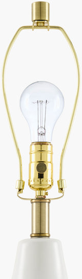 Seashell Pearl 29" Ceramic Table Lamp, Glazed White