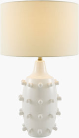 Seashell Pearl 29" Ceramic Table Lamp, Glazed White