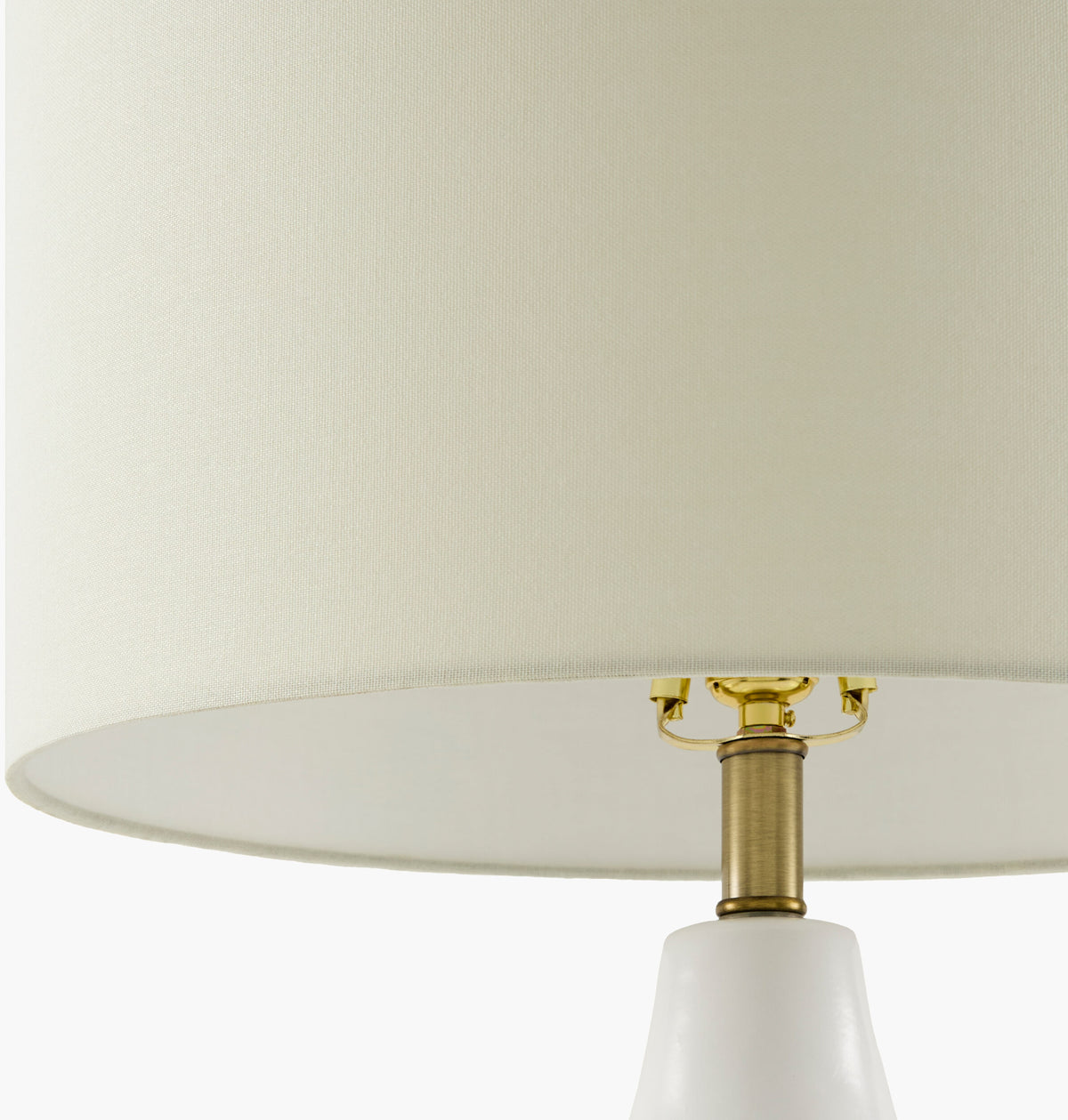Seashell Pearl 29" Ceramic Table Lamp, Glazed White