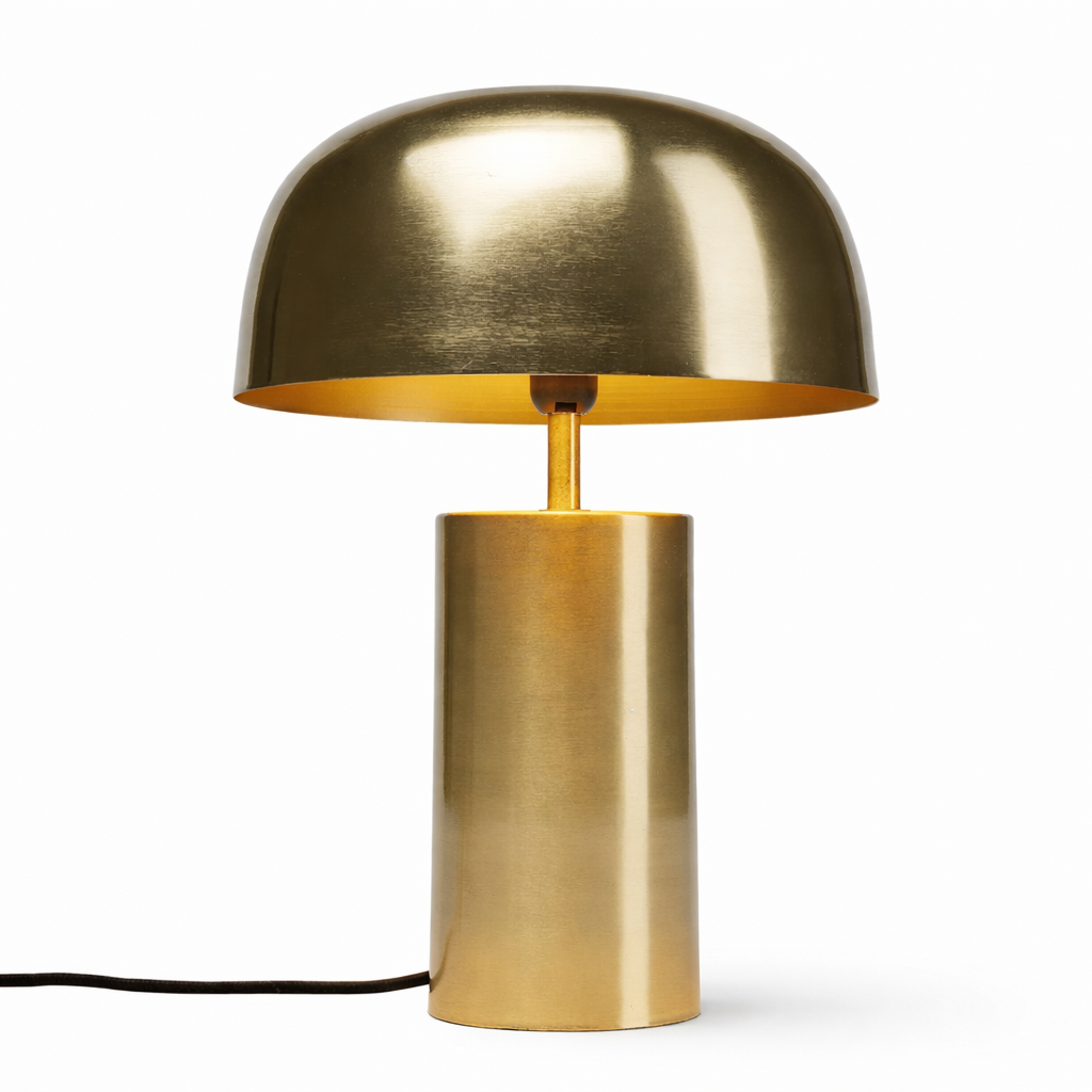 Table Lamp with Metal Shade and Glossy Finish