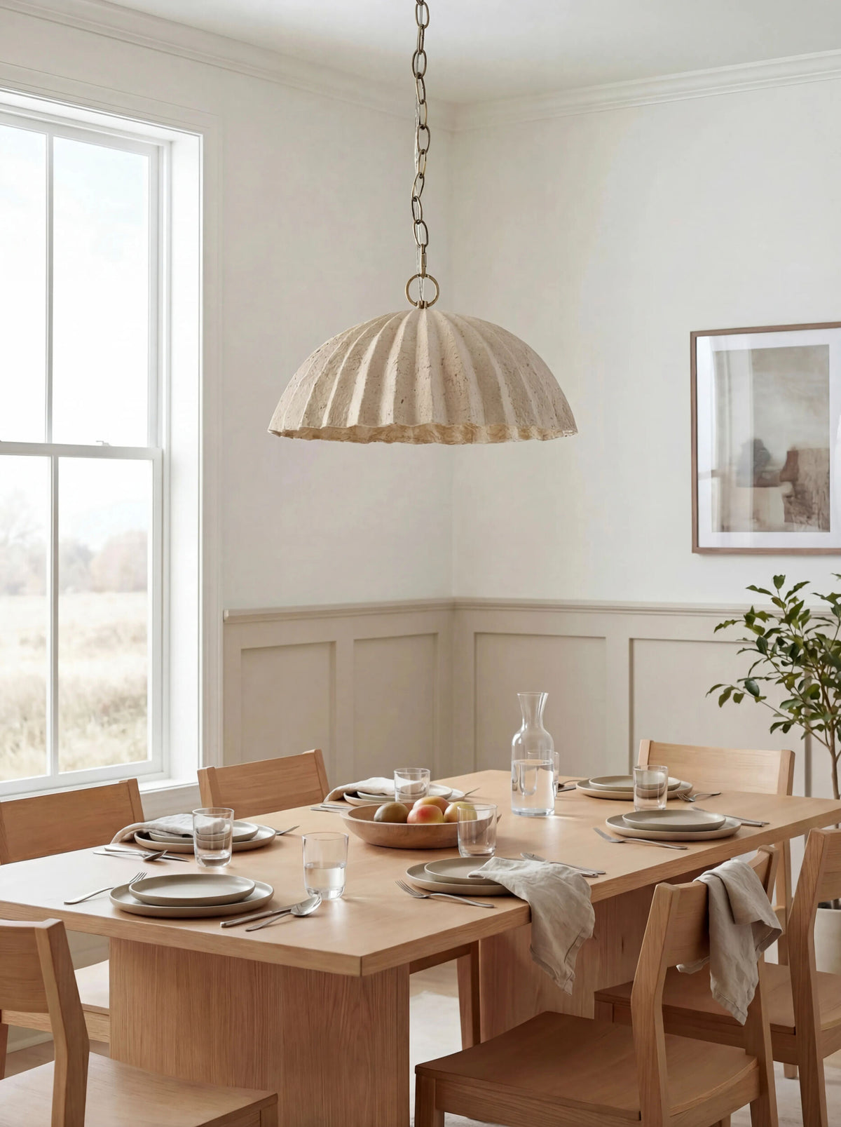 Moyalia Iron Pendant Light, Electroplated Metallic Brass