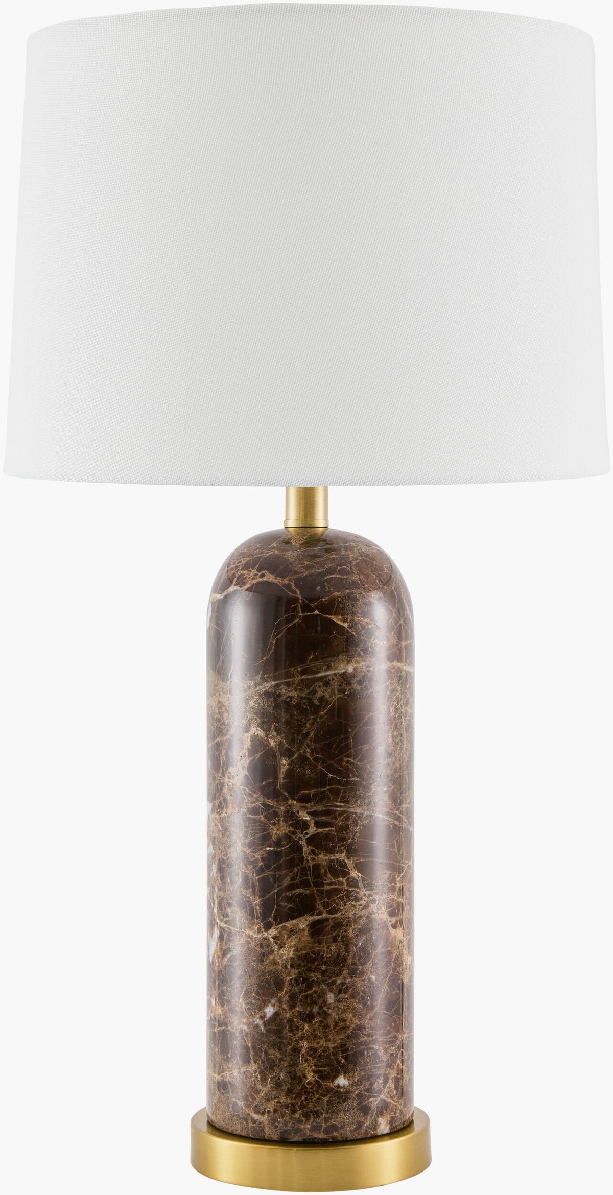 Marzia 27" Marble Table Lamp, Brushed Brown