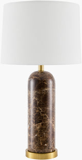 Marzia 27" Marble Table Lamp, Brushed Brown