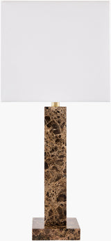 Marzia 29" Marble Table Lamp, Brushed Brown