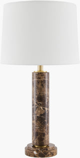 Marzia 28" Marble Table Lamp, Brushed Brown