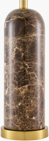 Marzia 27" Marble Table Lamp, Brushed Brown