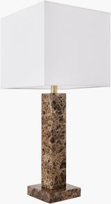 Marzia 29" Marble Table Lamp, Brushed Brown