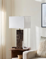 Marzia 29" Marble Table Lamp, Brushed Brown (MZI-009)