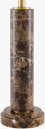 Marzia 28" Marble Table Lamp, Brushed Brown