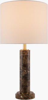 Marzia 28" Marble Table Lamp, Brushed Brown