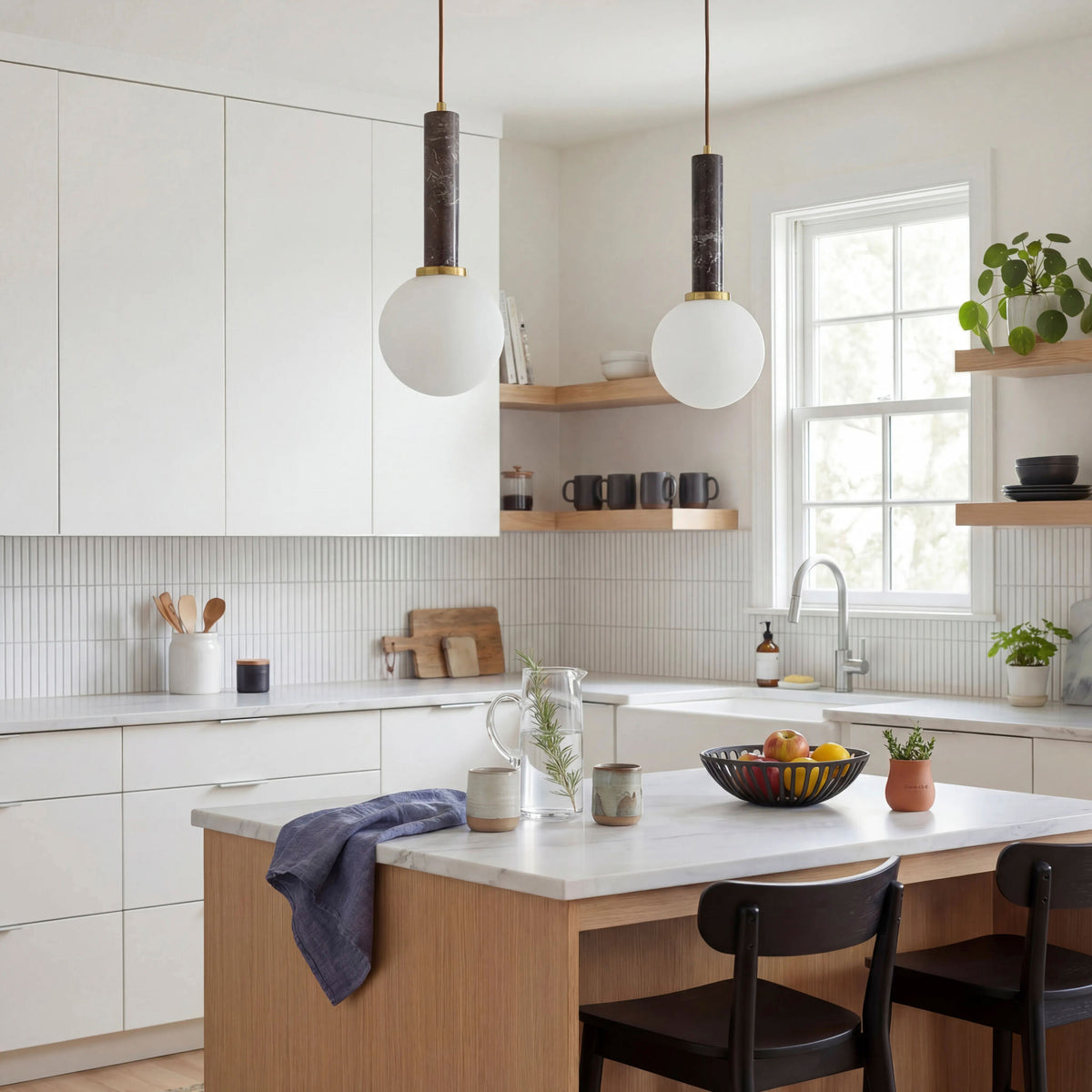 Marzia Iron Pendant Light, Plated Metallic Brass (MZI-016)