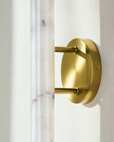 Marzia 30" Iron Wall Sconce, Plated Metallic Brass
