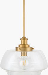 Mazemet Iron Pendant Light, Electroplated Metallic Brass