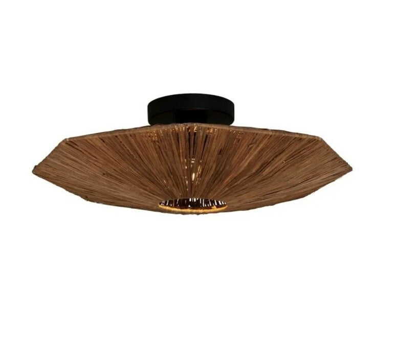 Ceiling Lamp, Panama S, Brown, Ø45cm, H5cm - Good&Mojo