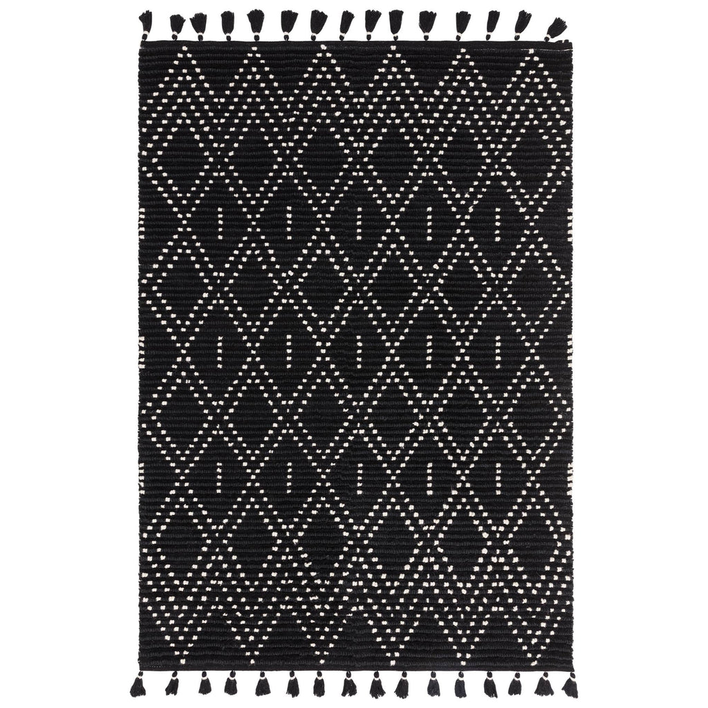 Nepal Rug - Black/Cream Diamond