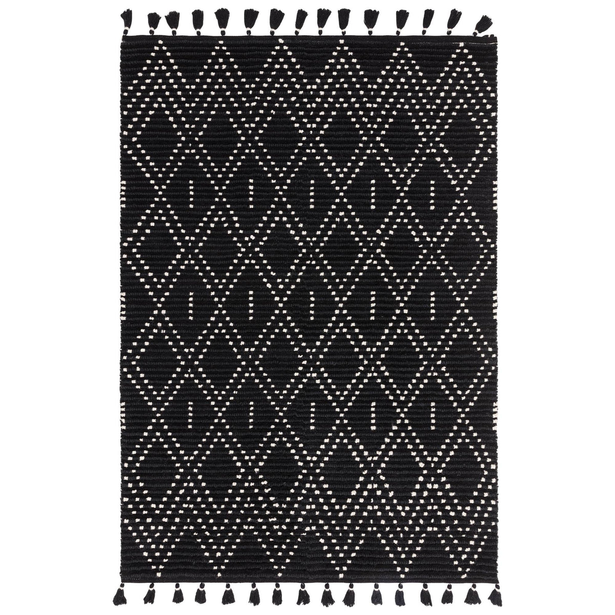 Nepal Rug - Black/Cream Diamond