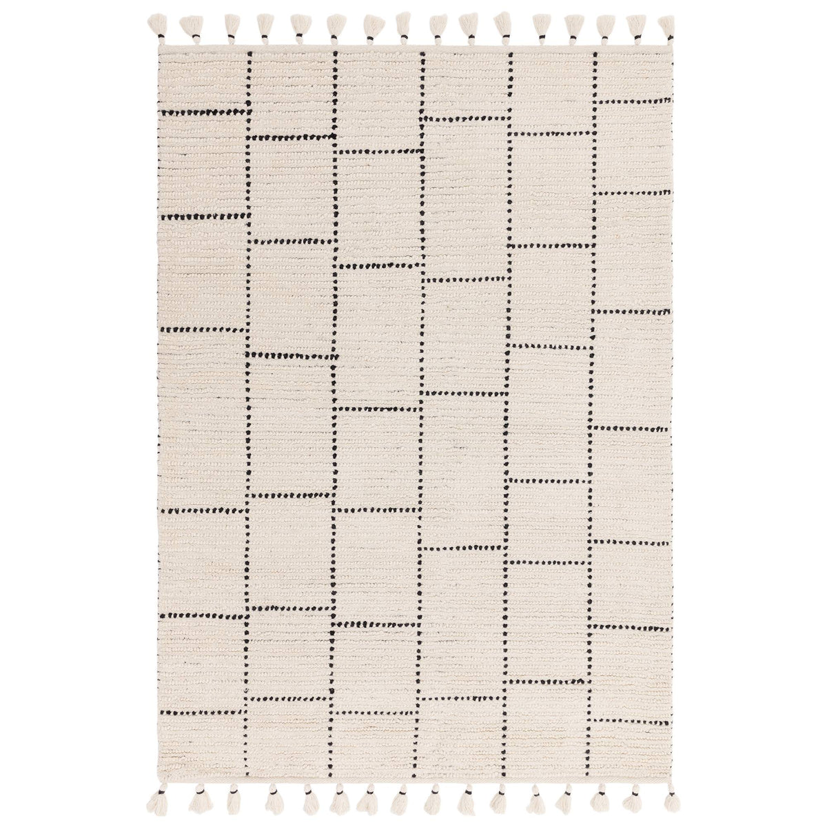Nepal Rug - Cream/Black Tile