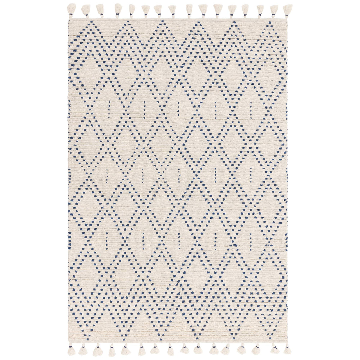 Nepal Rug - Cream/Blue Diamond