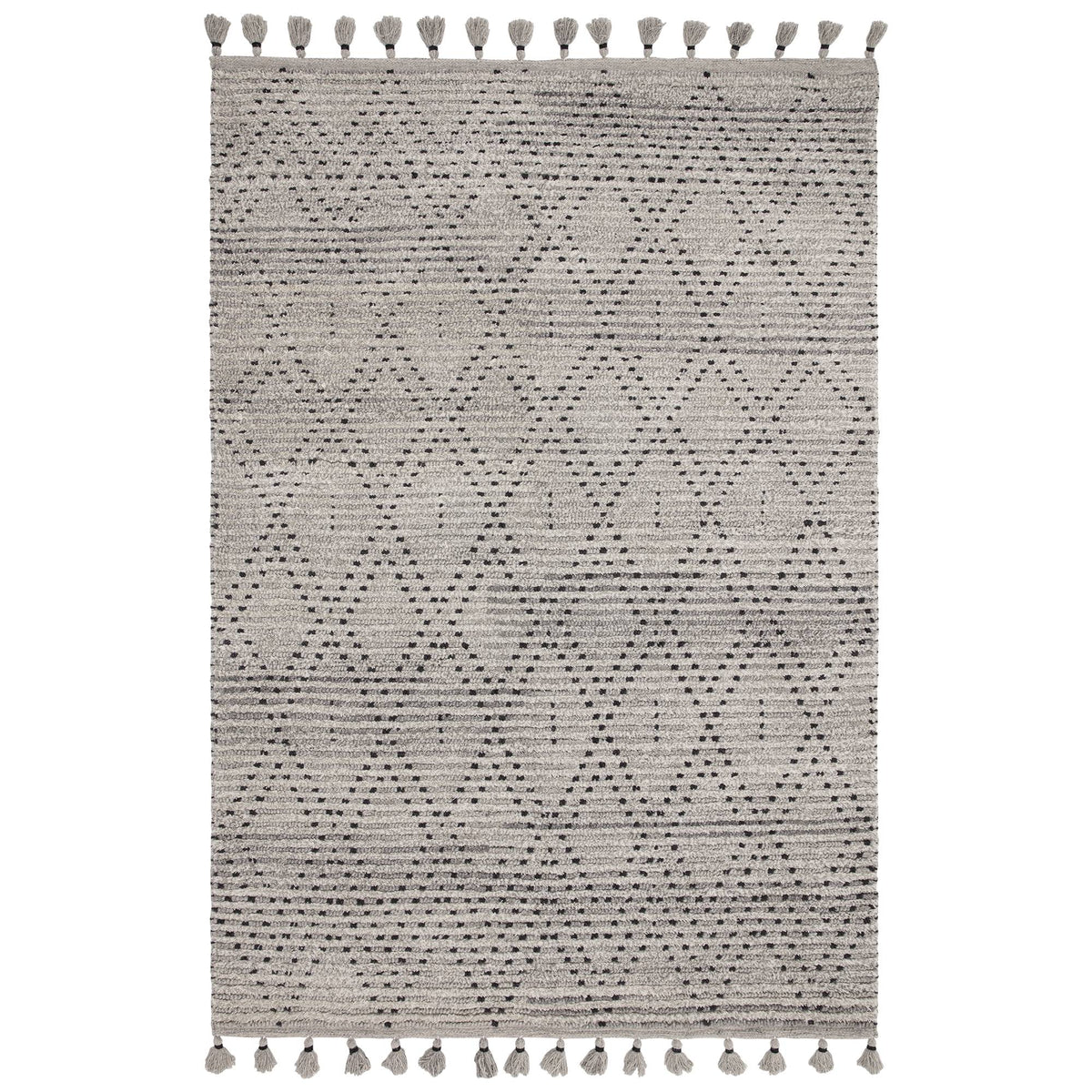 Nepal Rug - Grey/Black Diamond