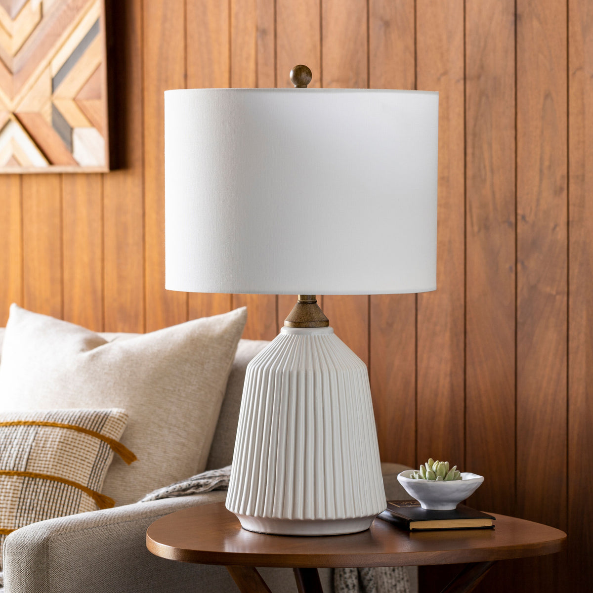 Lennon 26" Ceramic Table Lamp, Glazed White